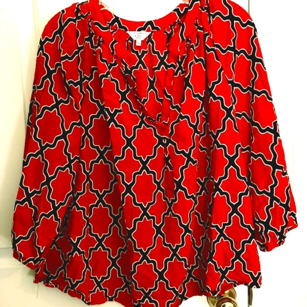 Crown & Ivy 3/4 length blouse (1x)